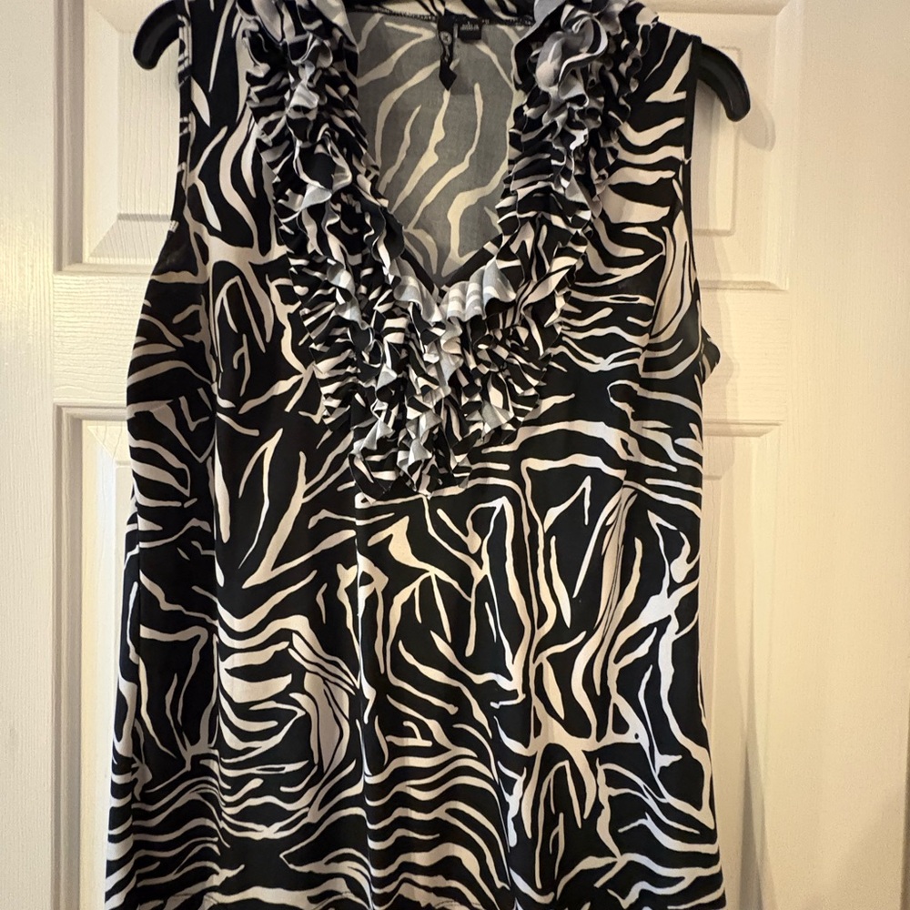 Milano Black and White Animal Print Mini Dress - Picture 6 of 8